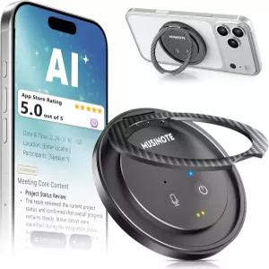 자기 전화 스탠드로 설계된 AI 음성 녹음기 00개 이상의 언어로 실시간 전사 앱 제어 스마트 디지털 오디오