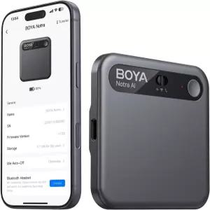 BOYA Notra AI 음성 녹음기 스마트 전사 및 요약 앱 제어 64GB 스토리지 클라우드 동기화 40개 이상의 언어