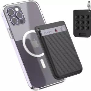 와캉 실리콘 AI 음성 녹음기 케이스 열쇠고리가 있는 PLAUD 노트용 흡입 컵 홀더 호환되는 보호 블랙