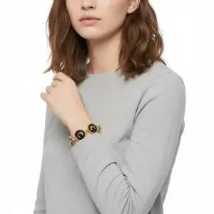 마린 세르 에나멜 골드 플레이티드 버튼 참 팔찌 (UJW048ARMET0006 BK99)