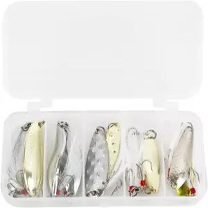 무료 피셔 10개 낚시 스푼 유인 키트 트라우트 배스 파이크 연어 월아이 소금물 담수용 트레블 훅 스피너