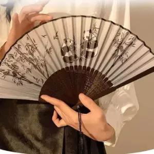 실크부채 고풍스런 접이식 대나무 부채 여름 외국인 선물 1P