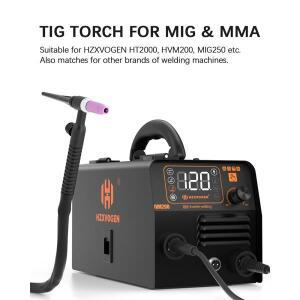 HZXVOGEN WP17V TIG 용접 토치 HVM200 MIG250에 적합 4M 케이블 티그 건 토치(10-25mm² 퀵 커넥터 포함)