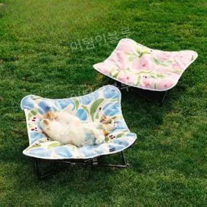 강아지 고양이 야외 여행 쇼파 캠핑 의자 접이식 블루