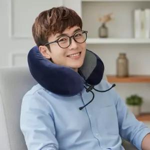 고밀도 메모리폼 목쿠션 3종 세트 네이비 사무실 여행용 베개