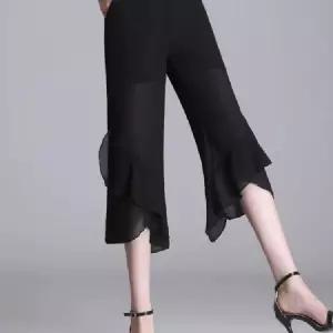 라틴 댄스복 연습바지 긴바지 라인 연습 치마바지 포켓 댄스