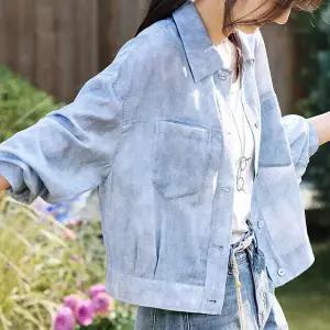 [블랙퀸][블랙퀸] 블루 루즈핏 셔츠형 자켓 blk004567