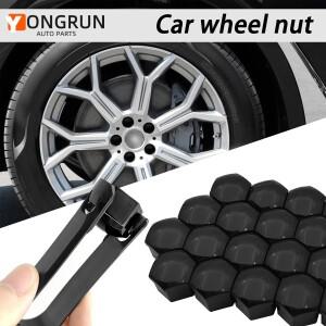 자동차 너트 커버 17mm 블랙 육각 외부 액세서리 휠 센터 볼트 대부분의 차량용