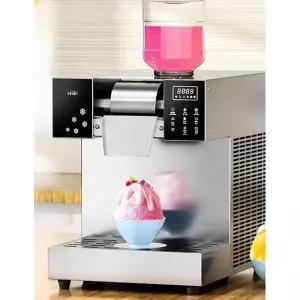 눈꽃 빙수 기계 슬러시 공냉식 우유 제빙기 메이커 스마트 80Kg 90mm드럼 생수 연결