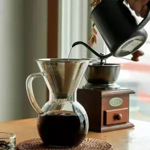 수동 커피 추출 도구 스테인리스 필터 유리 서버 원두 분쇄 핸드밀 홈카페 드립