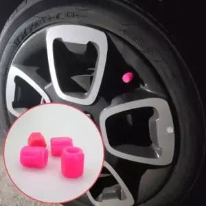 [셀러에이드]자동차 타이어 밸브캡 핑크 에어캡 4개
