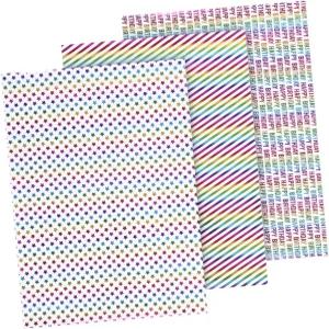 니양글 포장지 3롤 세트 발렌타인 및 생일 패턴이 있는 다채로운 축제 장식용 꽃다발