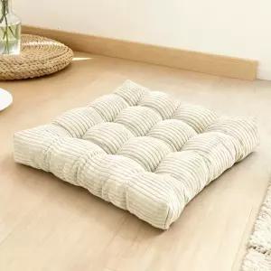 젠시푸 명상 바닥 베개 세트 2개 메모리 폼 쿠션 요가용 대형 사각 두꺼운 시트 다다미 거실 1 베이지