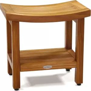 아쿠아티크 특허받은 18인치 숨바티크 샤워 벤치 - 욕실 수납 선반이 있는 의자 내구성 방수 면도 발