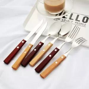 디저트 커트러리 우드 포크 커틀러리 양식기 세트 Stq4+4Lcm