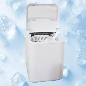 1.4L 7분 급속 제빙기 화이트 아이스 메이커 스텐 제빙봉/투명창 덮개 스쿱구성