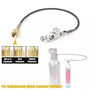 소다스트림 듀오 테라 아트 실린더용 CO2 충전 리필 어댑터 호스 게이지 키트