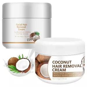 여성용 안면 제모 및 크림 윗입술용 코코넛 페이셜 체성 민감성 피부 순하고 자극적이지 않은 얼굴용 2PCS