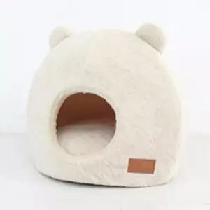 고양이하우스 고양이 극세사 하우스 아이보리 강아지 숨숨집 1P