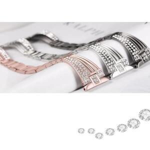 Fitbit Versa Lite SE 호환 섹터 상감 다이아몬드 손목 밴드, 합금 오토바이 전자 액세서리