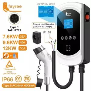 가정용전기차충전기 Feyree DLB 기능 EV 충전기 Type1 EVSE Wallbox 32A 76KW 40A 96KW 50A 12KW 1P j1772