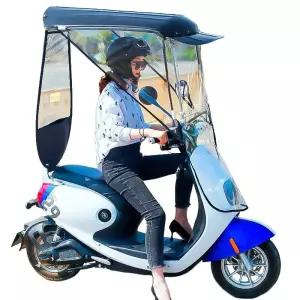 스쿠터 배달 지붕 전동차 캐노피  전기 비닐 어르신 올블랙