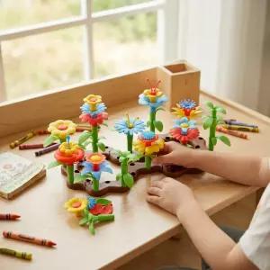 꽃가든블록 가든꾸미기장난감 KC인증 블럭꽃 꽃블록 플라워가든 104P 54P