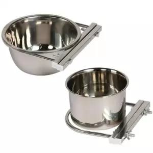 강아지 케이지 밥그릇 스틸식기 철장 걸이 분리형