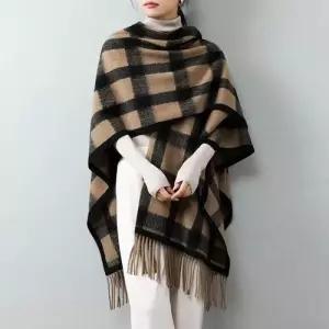 니트 망토 케이프 체크 여성코트 봄가을 스카프 코트 위에 슬림핏 1PICK3