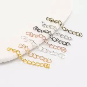 50개 5/7cm 연장 체인 꼬리 탈부착 가능 DIY 쥬얼리 제작 목걸이 팔찌 발찌 열쇠고리용