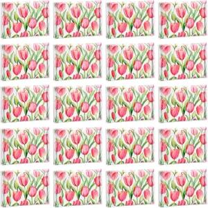 퍼쿱 100팩 포켓 티슈 여행용 슬림 작은 얼굴 지갑 크기 게스트 결혼식 용품 화장지 4가지 스타일 툴립