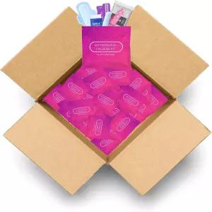 핑크 스타일 생리 키트 올인원 60팩 이동 중 편리함 여행 트윈 청소년 또는 외출 시 개별 포장 여성 위생