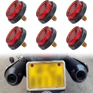 쇼 6PCS 오토바이 리플렉터 번호판 볼트 및 너트 M5 차량 태그 나사 범용 자전거 자동차 액세서리 원형