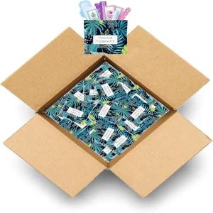 블루 포레스트 생리 키트 올인원 50팩 이동 중 편리함 여행 트윈 청소년 또는 외출 시 개별 포장 여성 위생