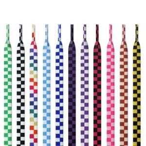 고무줄신발끈 패션 블랙 화이트 컬러 스티치 바둑판 신발 끈 남성 여성 성격 스포츠 캐주얼 스니커즈 하이