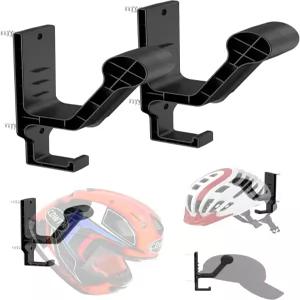 TYAMTOGSM 2팩 오토바이 헬멧 랙 벽걸이용 자전거 헬멧/전술 헬멧/축구 걸이 후크 재킷 코트 모자 등을