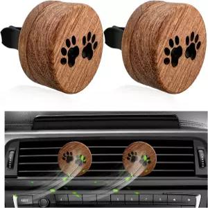 KBAEY 2 PCS 우드 카 에센셜 오일 디퓨저 통풍구 클립이 있는 아로마테라피 차량 사무실 홈 침실용 에어