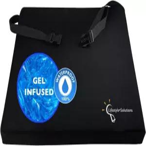 라이프스타일 휠체어 쿠션 등 지지용 방수 정형외과 젤 시트 패드 콕시엑스 좌골 욕창 및 꼬리뼈 (18인치 X