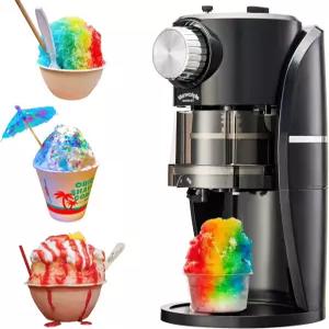 빙수 기계 - 눈송이의 두께를 자유롭게 조절할 수 있는 스테인리스 스틸 칼날 노브와 재사용 가능한