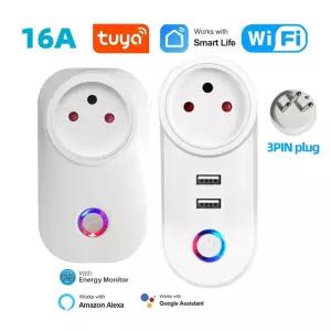16A 이스라엘 스마트 플러그 WIFI 소켓 블루투스 USB ISR IL 콘센트-음성 타이머 원격-Tuya/Alexa/IFTTT/
