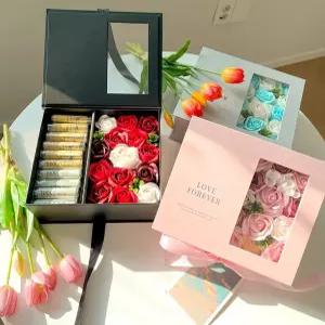 카네이션비누꽃 용돈박스 어버이날 플라워 선물박스 비닐돈봉투20매포함