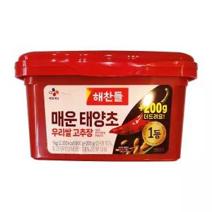 CJ 해찬들 우리쌀 태양초 매운고추장 800g+200g