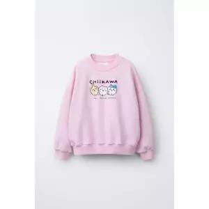 [국내배송] 자라 ZARA 치이카와 프린트 스웨트셔츠 - 로즈핑크 983704