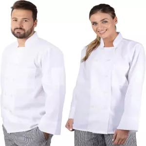 엘리트 키친 어패럴 전문 레스토랑 화이트 셰프 코트 사이즈 X-대형