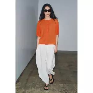 자라 ZARA 반소매 니트 재킷 - 네온 오렌지 3770283