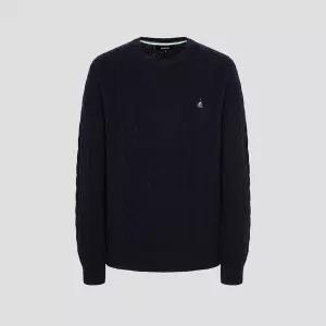 매장정품 BEANPOLE 빈폴 [빈폴] [Essential] 남녀공용 케이블 라운드 니트 네이비 (BC5951E05R) 1417413