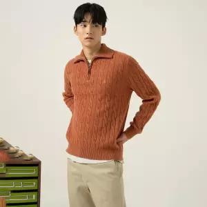 매장정품 BEANPOLE 빈폴 [빈폴] 케이블 반집업 니트 오렌지 (BC5951C208) 1417384