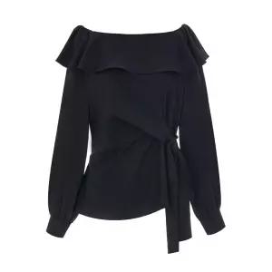 [S.페이지플린] 스트랩프릴넥블라우스_S6ABL002C