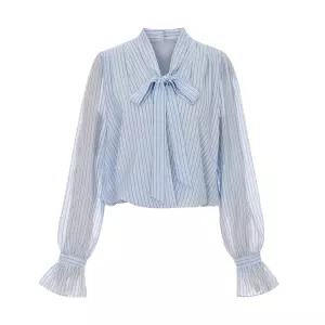 [S.페이지플린] 타이크롭스트라이프블라우스_S6ABL003C