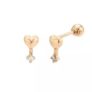[모던쥬얼리]18K 하트드롭 큐빅피어싱